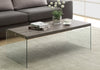 16.25" Particle Board and Tempered Glass Coffee Table