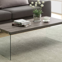 16.25" Particle Board and Tempered Glass Coffee Table
