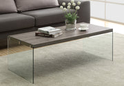 16.25" Particle Board and Tempered Glass Coffee Table