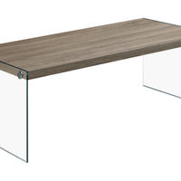 16.25" Particle Board and Tempered Glass Coffee Table
