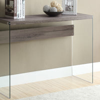 32" Particle Board and Clear Tempered Glass Accent Table