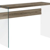 32" Particle Board and Clear Tempered Glass Accent Table