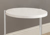 23.5" White Particle Board and Chrome Metal Accent Table