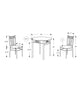 36" Cappuccino Microfiber, Foam, MDF, and Silver Metal Three Pieces Dining Set