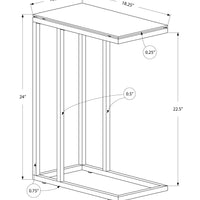 24" Black Metal and Black Tempered Glass Accent Table