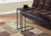 25.25" Cappuccino Particle Board and Bronze Metal Accent Table
