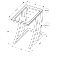 24" Metal and Clear Tempered Glass Accent Table