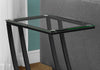 24" Metal and Clear Tempered Glass Accent Table