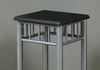 28" Black MDF and Silver Metal Accent Table