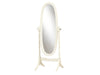 59" Antique White Solid Wood and MDF Frame Mirror