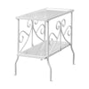22" Metal and Clear Tempered Glass Accent Table