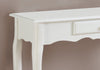 32.25" Antique White MDF and Solid Wood Accent Table