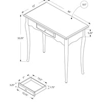 32.25" Antique White MDF and Solid Wood Accent Table