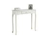 32.25" Antique White MDF and Solid Wood Accent Table