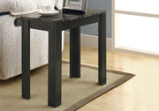 21.5" Black Particle Board, Laminate, & MDF Accent Table with a Grey Marble Top