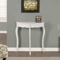 32" Antique White MDF and Solid Wood Accent Table