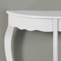 32" Antique White MDF and Solid Wood Accent Table