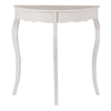 32" Antique White MDF and Solid Wood Accent Table