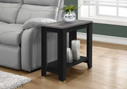 22" Black Particle Board and Grey Laminate Accent Table