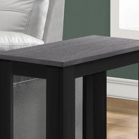 22" Black Particle Board and Grey Laminate Accent Table