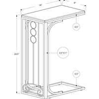 24.5" MDF Top and Metal Base Accent Table