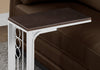 24.5" Cherry MDF Top and White Metal Base Accent Table