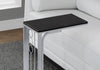 24.5" Black MDF and Silver Metal Accent Table