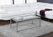 17" Hammered Metal Coffee Table with a Tile Top