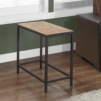 22" Hammered Brown Metal Accent Table with a Terracotta Tile Top