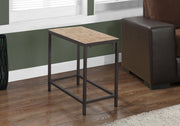 22" Hammered Brown Metal Accent Table with a Terracotta Tile Top