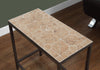 22" Hammered Brown Metal Accent Table with a Terracotta Tile Top