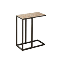25" Hammered Brown Metal Accent Table with a Terracotta Tile Top