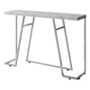 32" Grey Cement Particle Board and Chrome Metal Accent Table