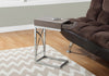 24.5" Dark Taupe Particle Board and Chrome Accent Table with a Drawer