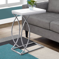 25" MDF and Chrome Metal Accent Table