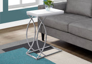 25" MDF and Chrome Metal Accent Table