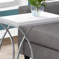 25" MDF and Chrome Metal Accent Table