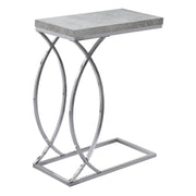 18.25" X 10.25" X 25" Grey Mdf Laminate Metal Accent Table