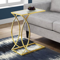24" Metal and Glass Accent Table