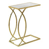24" Metal and Glass Accent Table