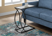 24" Black Metal and Glass Accent Table