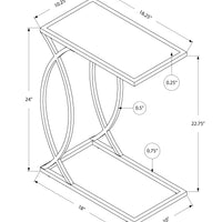 24" Black Metal and Glass Accent Table