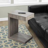 24" Dark Taupe Particle Board, and MDF Accent Table with a Hollow Core