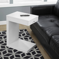 24" White Particle Board, and MDF Accent Table with a Hollow Core