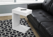 24" White Particle Board, and MDF Accent Table with a Hollow Core