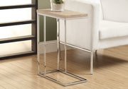 25.25" Natural Particle Board and Chrome Metal Accent Table