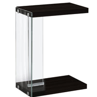 24.75" Particle Board and Clear Tempered Glass Accent Table