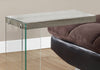 24.75" Dark Taupe Particle Board and Clear Tempered Glass Accent Table