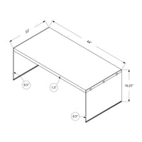 16.25" Grey Particle Board and Tempered Glass Coffee Table