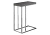 25.25" Grey Particle Board and Chrome Metal Accent Table